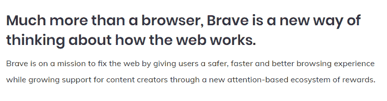Brave web browser's mission
