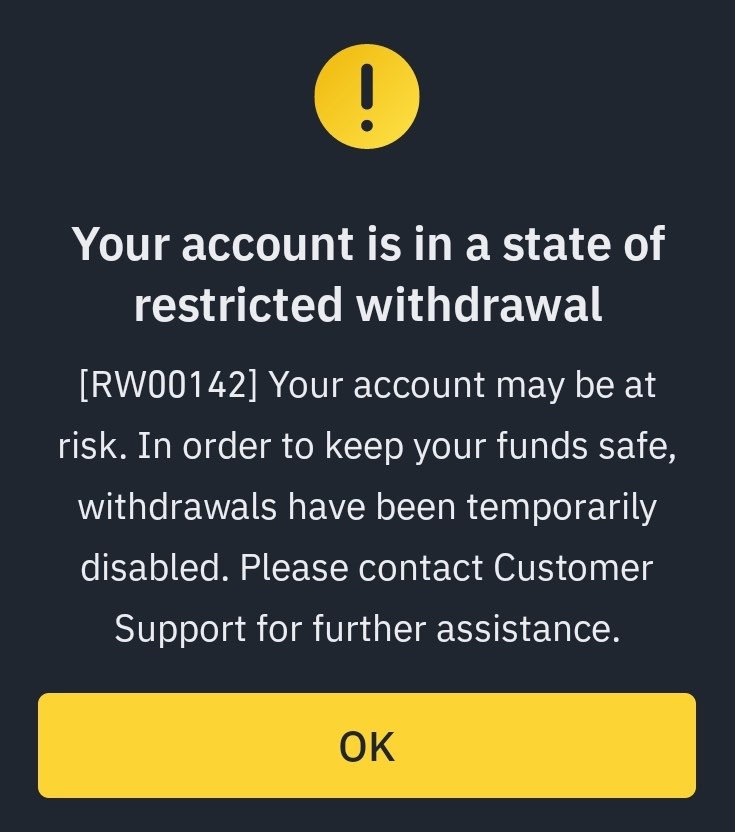 binance withdraw address error